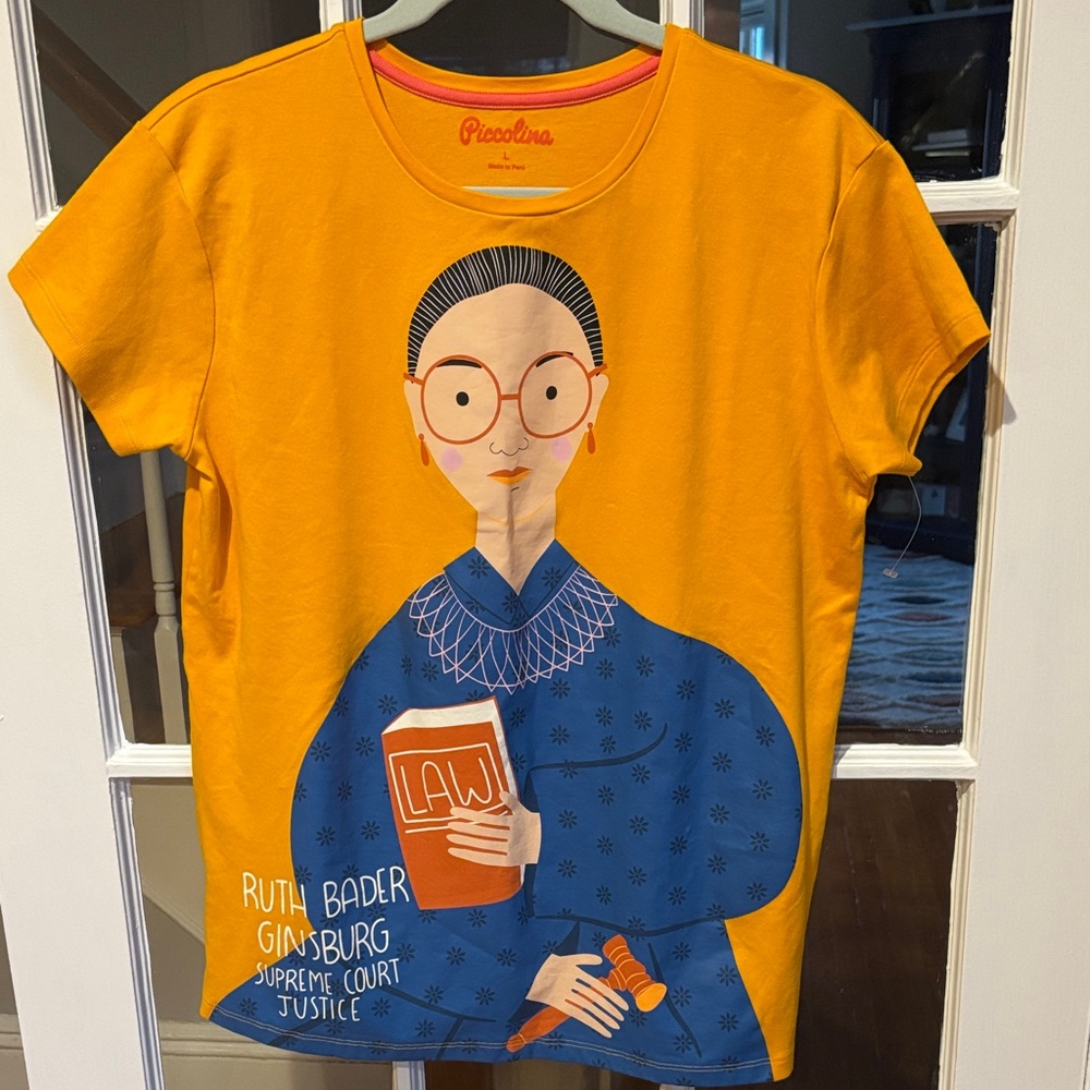 Piccolina Ruth Bader Ginsburg RBG Women's Trailblazer Graphic Tee Yellow Size L